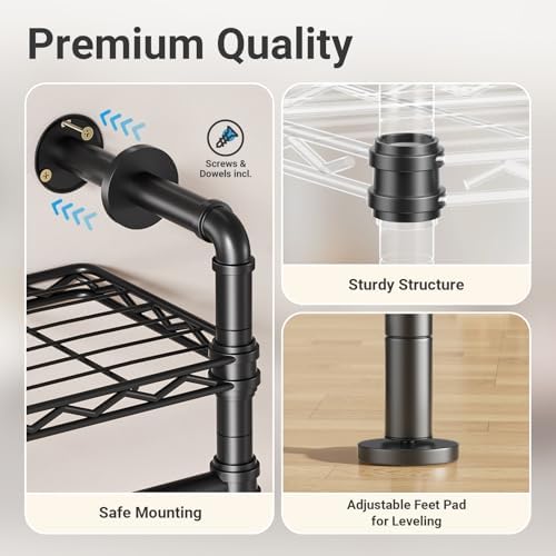 Timate L3 L Shape Garment Rack Heavy Duty Clothes Rack for Hanging Clothes, E...