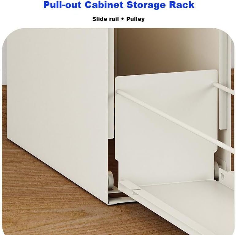 Saiveina Pull Out Spice Rack Organizer – 3 Tier Sliding Drawer, No Assembly S...