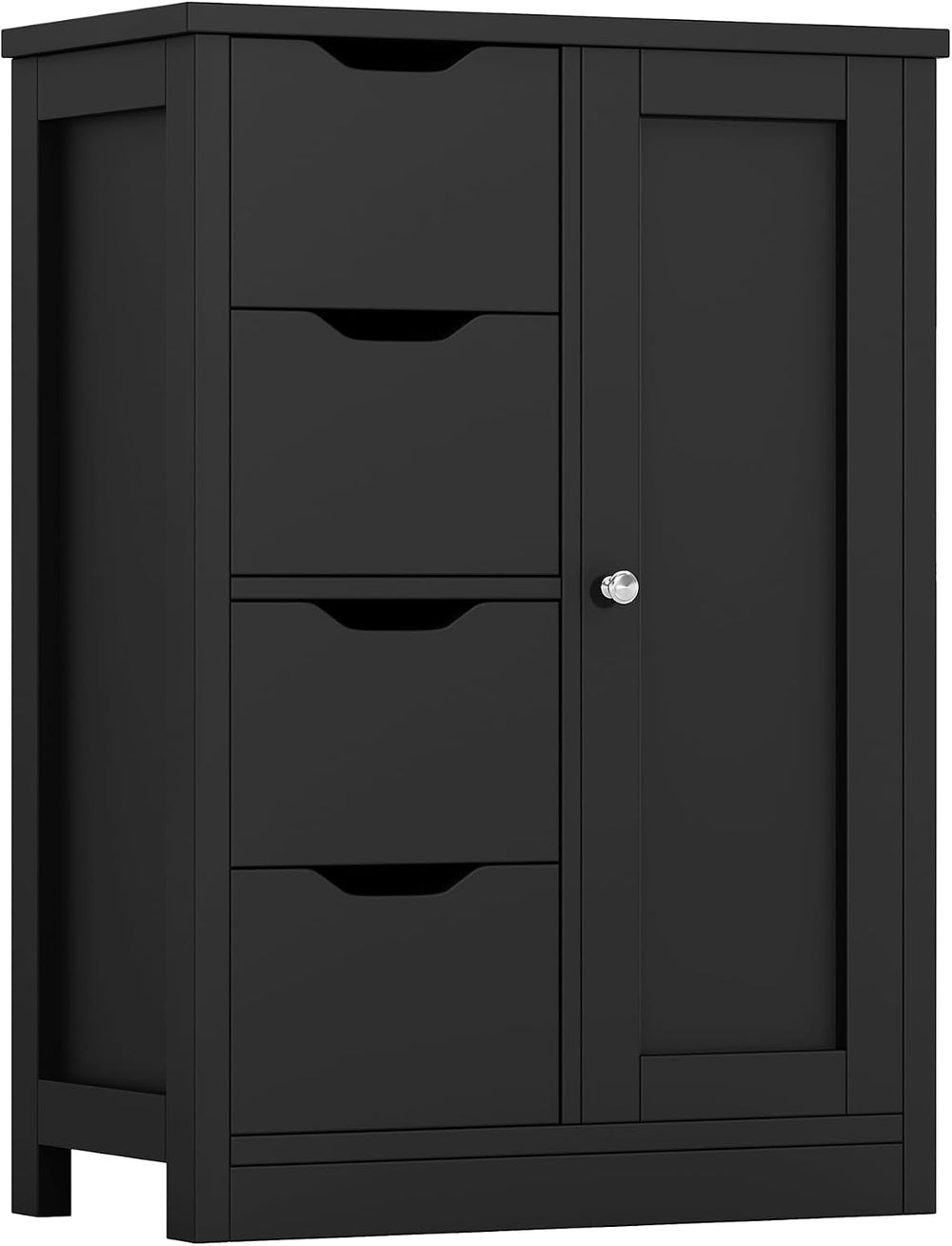 Shintenchi Bathroom Small Floor Storage Cabinet with 4 Drawers, Black