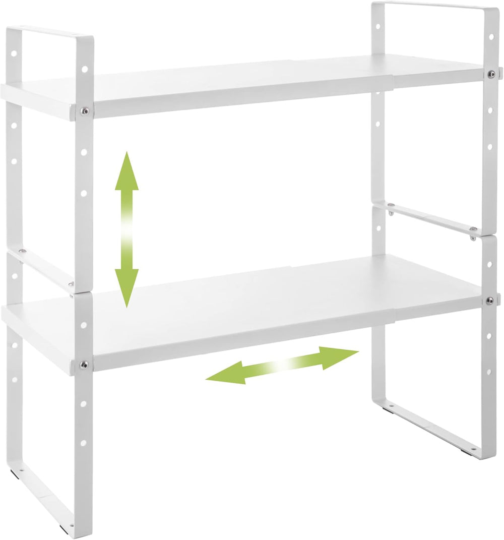 Expandable Cabinet Shelf Organizer Rack, Stackable Kitchen Counter Storage Sh...
