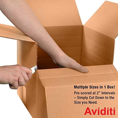 Aviditi MD301716 Multi-Depth Corrugated Cardboard Box 30" L x 17" W...
