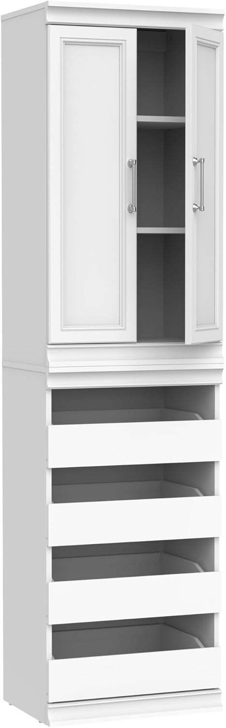 ClosetMaid Modular Storage 21.38-inch W 3-Shelf 4-Drawer Tower Wood Closet Sy...
