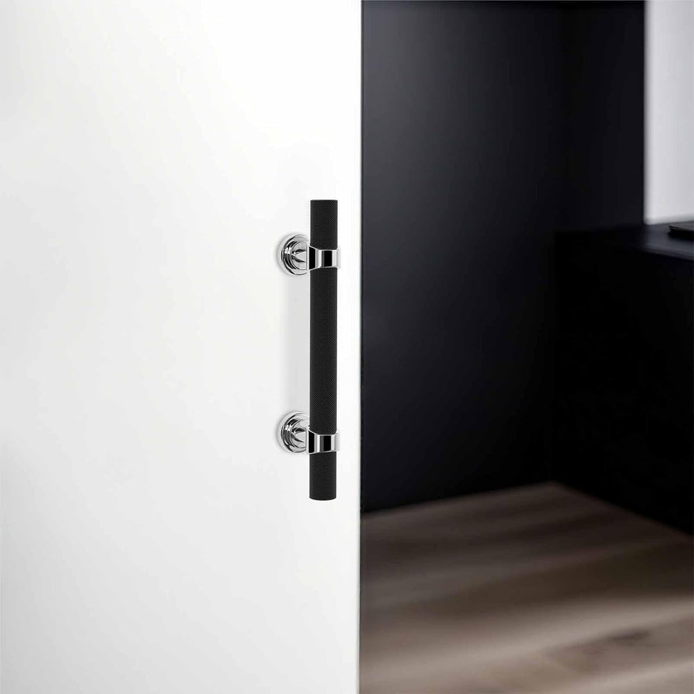 10 Pack 3 Inch Black and Polished Chrome Cabinet Handles