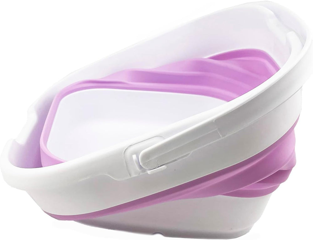 SAMMART 9.5L (2.5 Gallon) Collapsible Rectangular Handy Bucket (White/Pale Pu...