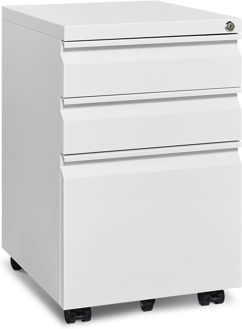 Approgreent Mobile File Cabinet for Home Office, Lockable 3 Drawer Filing Cab...
