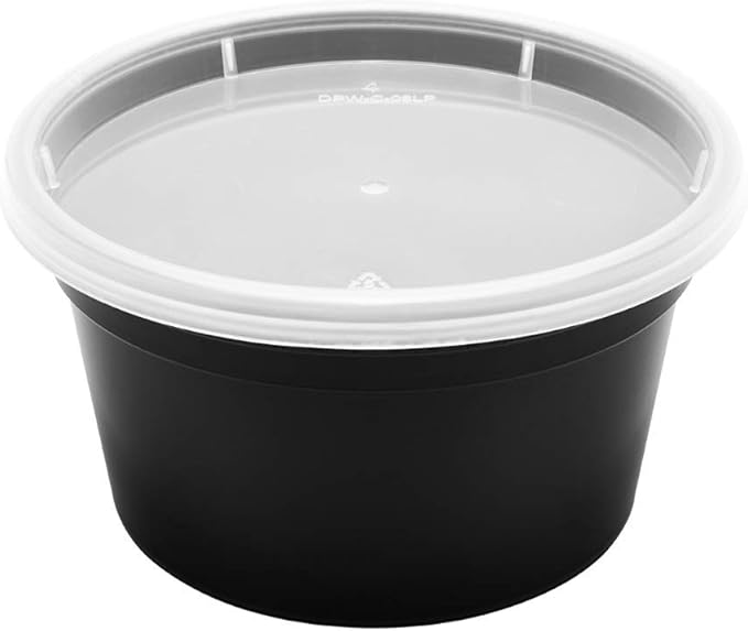 Karat [12oz - 240 ct Black PP Injection Molded Round Deli Containers
