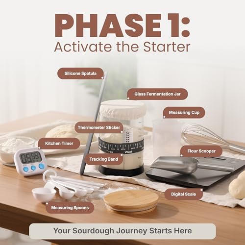 CraftZee Super All-Inclusive 𝗣𝗥𝗘𝗠𝗜𝗨𝗠 Sourdough Starter Kit with Pot - Sourdou...