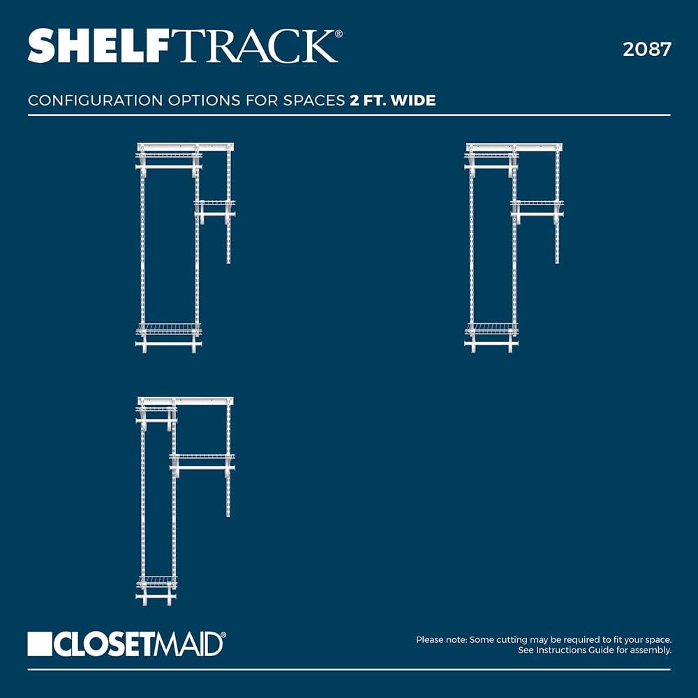 ClosetMaid ShelfTrack Wire Closet Organizer System, Adjustable from 2 to 4 Ft...