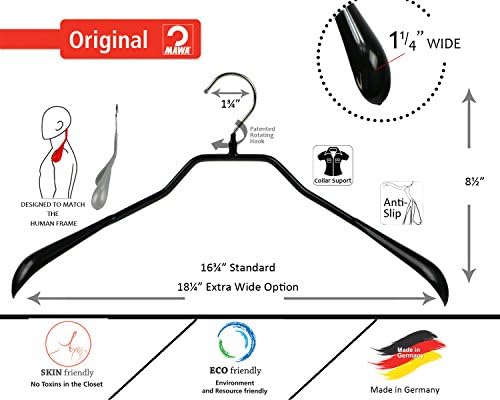 Mawa by Reston Lloyd BodyForm Series Non-Slip Space-Saving Clothes Hanger for...