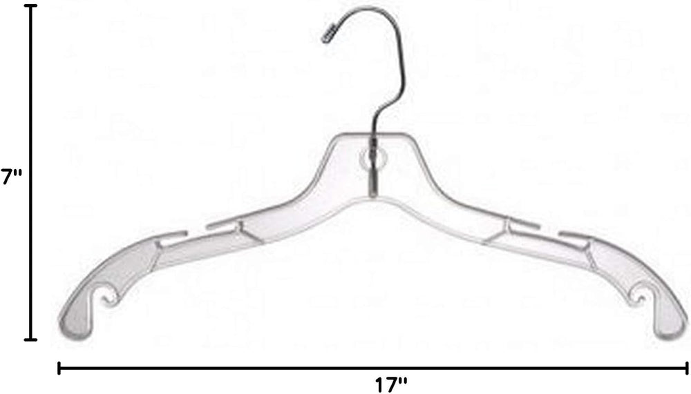 Only Hangers Clear Plastic 17" Dress Hanger (Box of 50)