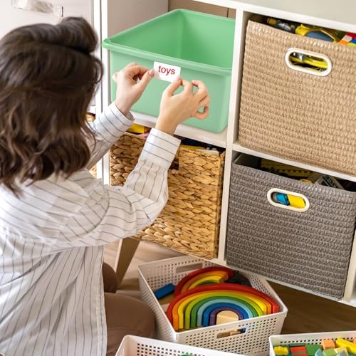 Zonon 12 Pcs Plastic Cubby Bins Office Storage Container Storage Bins Plastic...