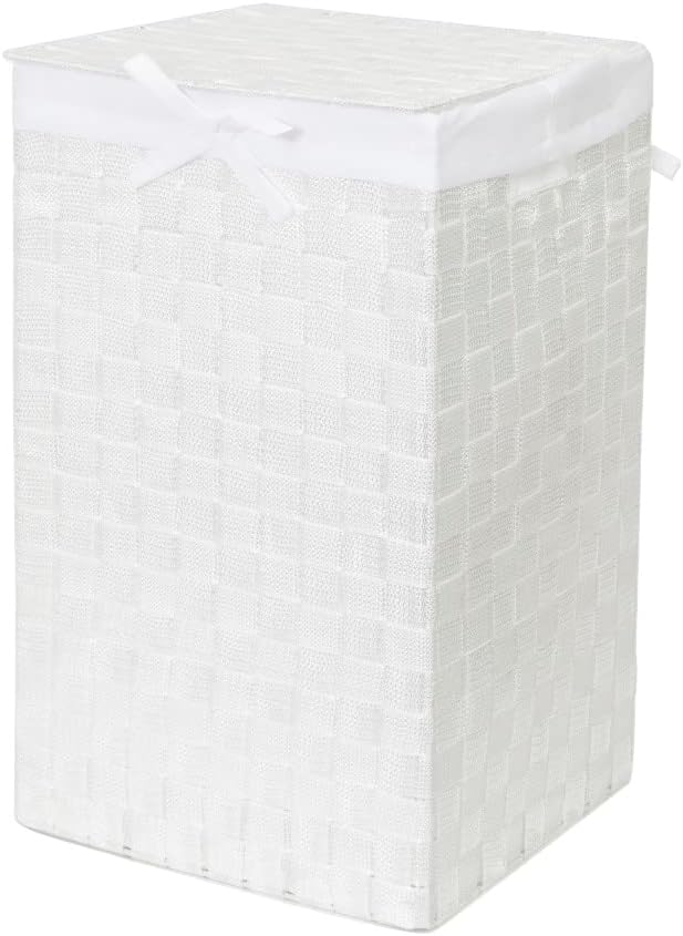 Compactor Square Laundry Basket with Lid, Woven Washing Hamper for Storing Cl...