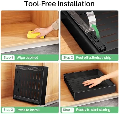Kitstorack 2Pack Pull out Cabinet Organizer, 21" Deep, Heavy Duty Full-e...