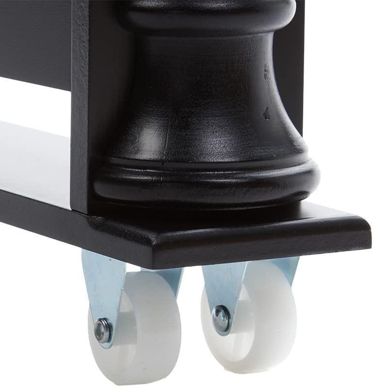 Black Slim Rolling Spice Rack with Wheels for Narrow Kitchen Gaps