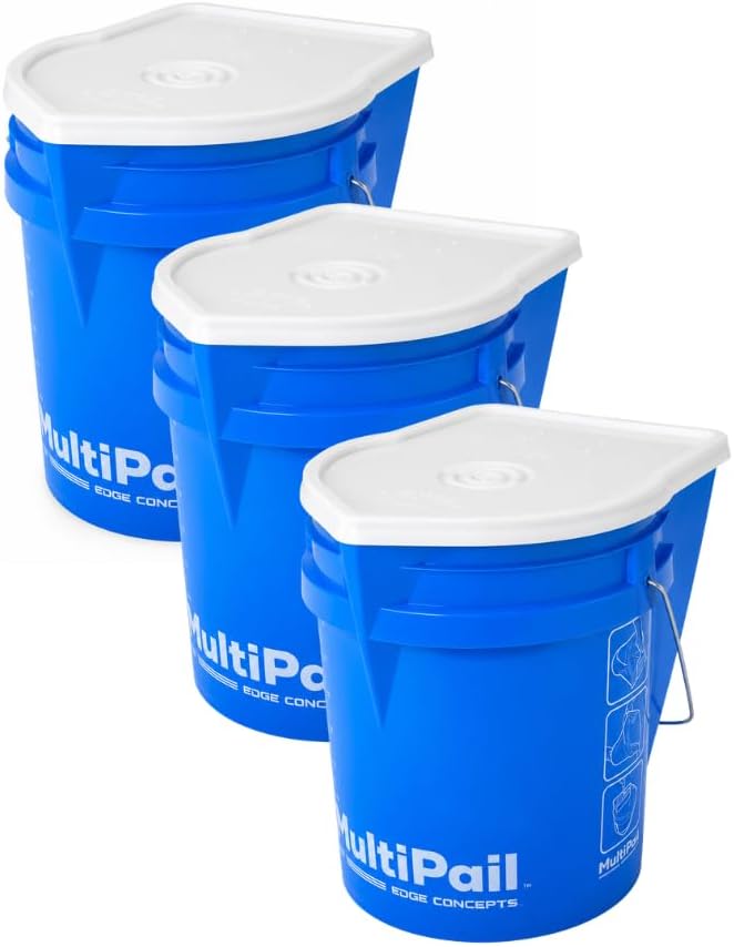 MultiPail™ 5-Gallon Multi-Use Bucket with Built-in Paint Tray, Dustpan Edge &...