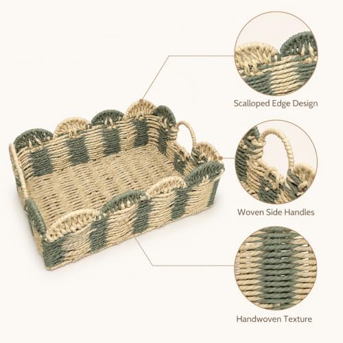 Rectangular Boho Decor Bin,Handmade Paper Rope Basket,Kit