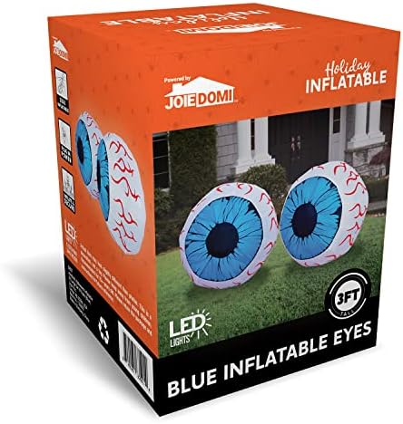 Joiedomi 3Ft Halloween Inflatable Large Set of Eyes, Light Up Eyeball with Bu...