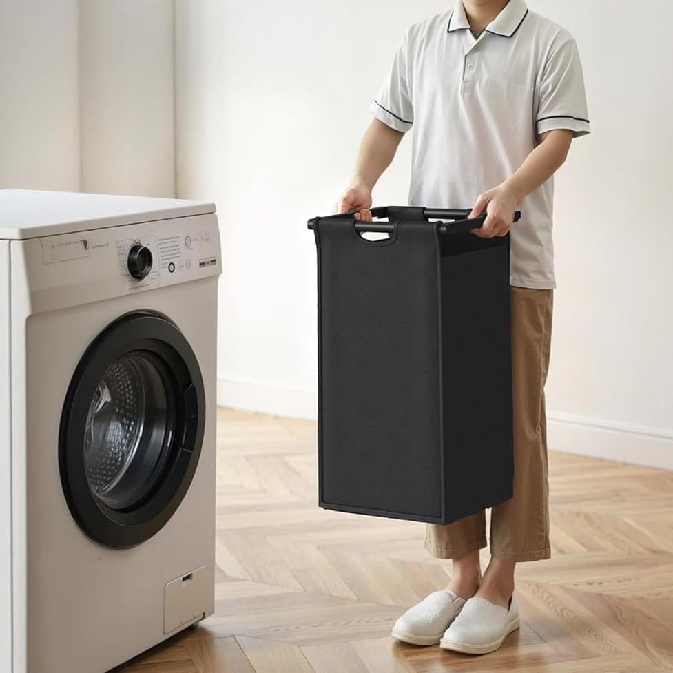 Herture Laundry Hamper with Shelf, Laundry Basket 3 Section, Laundry Sorter w...