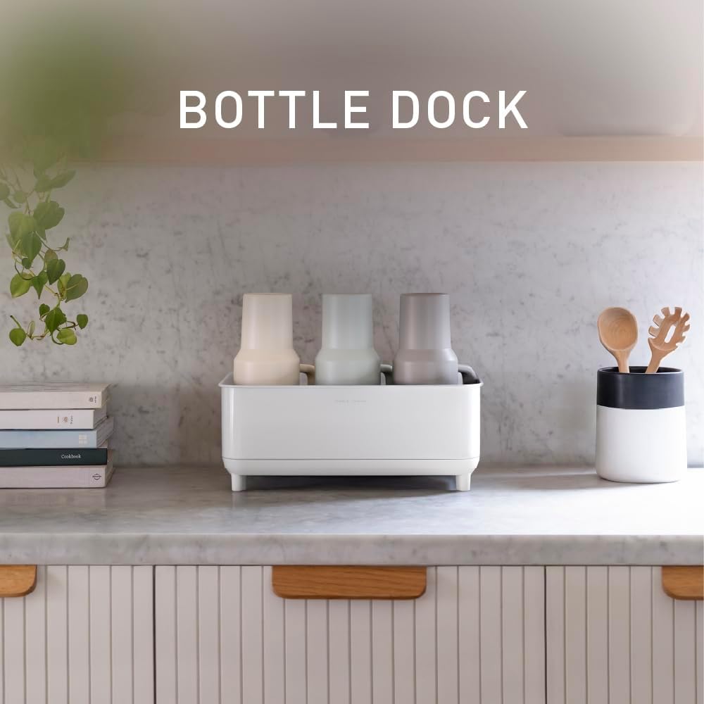 simplehuman Bottle Dock, Fast Drying Bottle Rack with Steel Frame & Diato...