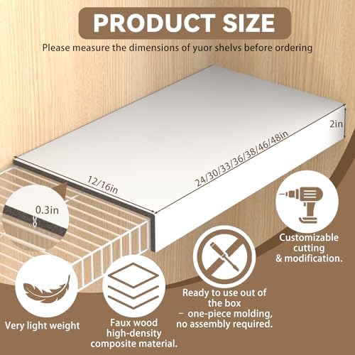 5 Pack 48x12in Wire Shelf Cover for Pantry, Closet, Kitchen – Waterproof PVC ...