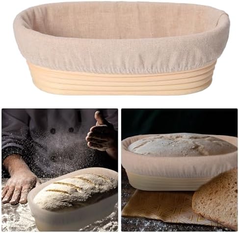 Ziliny 6 Pack Bread Banneton Proofing Basket for Sourdough,10 Inch,Oval