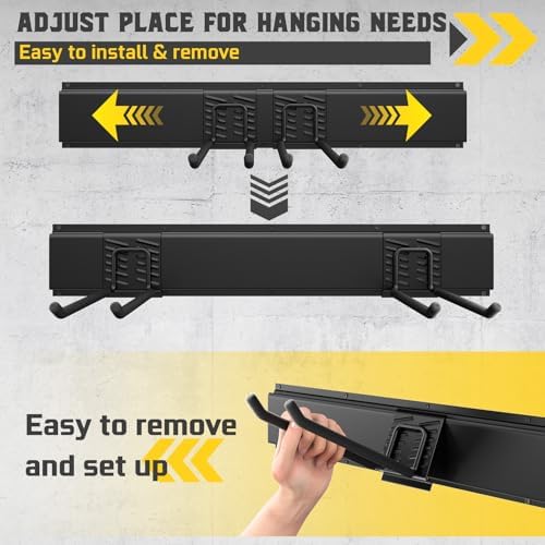 96" Garage Tool Organizer Wall Mount, 1250lbs Heavy Duty Garden Tool Sto...