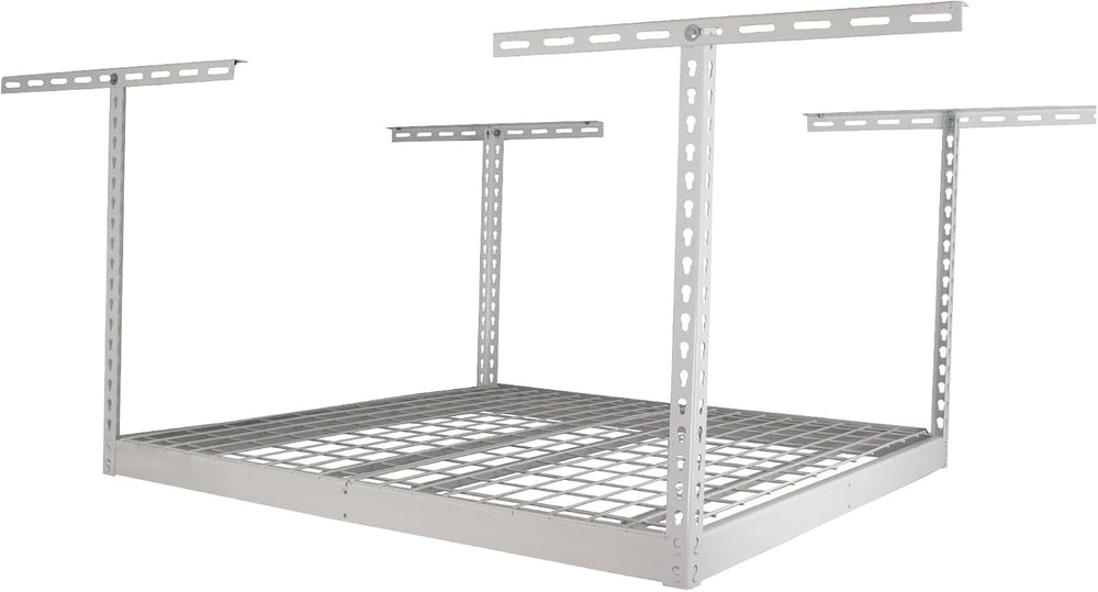 SafeRacks 4x4 Overhead Garage Storage Rack, 250 lb, 24"-45", White