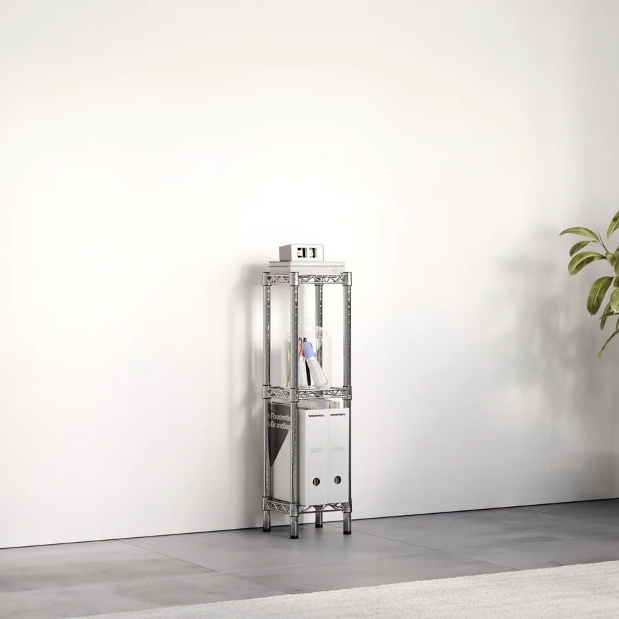 Shelving Inc. 8" d x 8" w Chrome Wire Shelving with 3 Tier Shelves