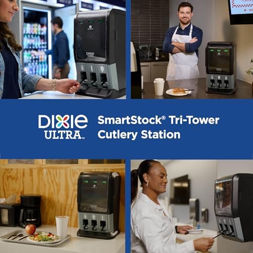 Dixie Ultra® SMARTSTOCK® MINI TRI-TOWER CUTLERY DISPENSER BY GP PRO (GEORGIA-...