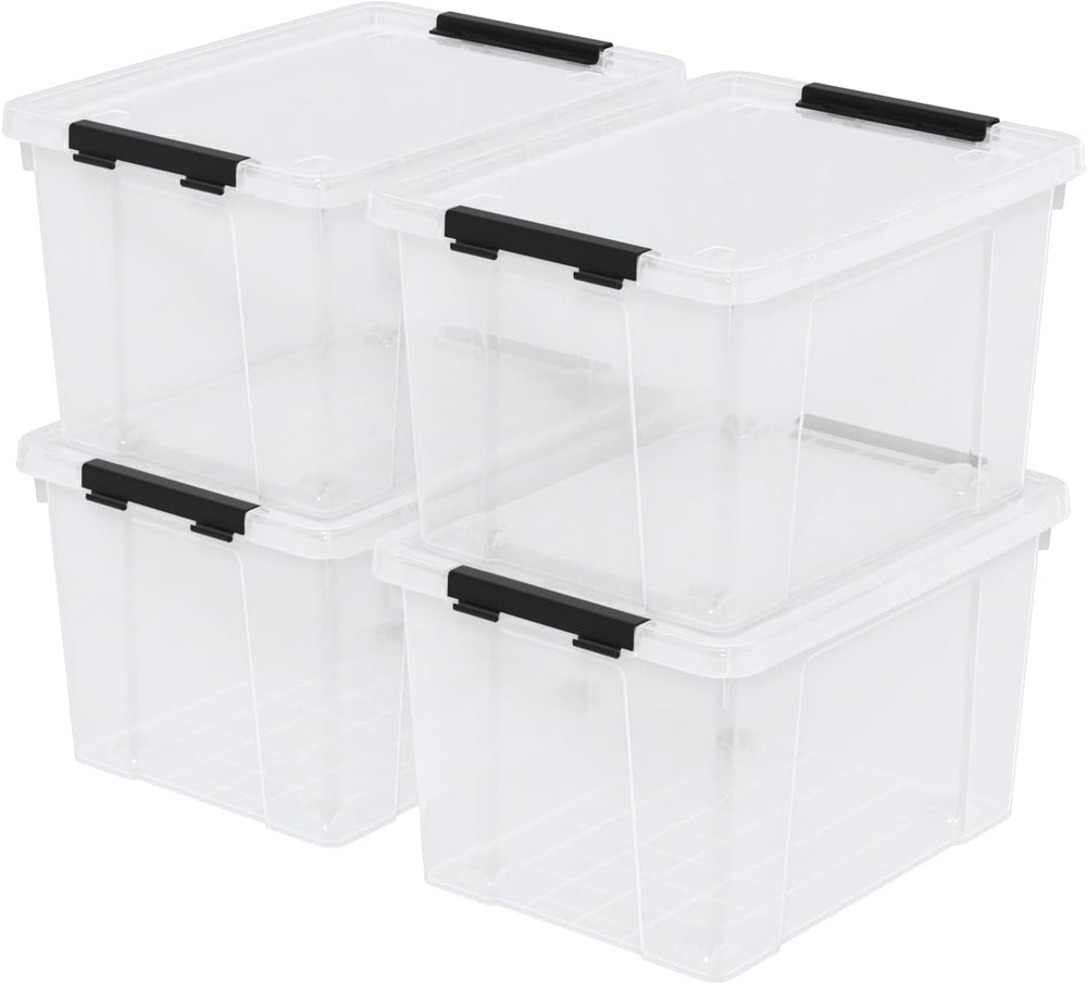 Zopnny 40 Quart Clear Latching Box (4 Pack)
