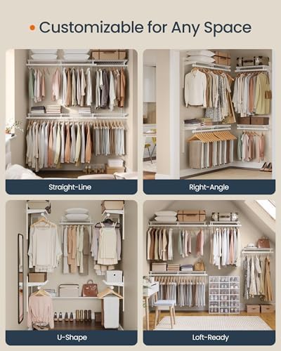 SONGMICS HOME Closet System, Closet Insert Organizer, 4-8 ft Closet Shelves