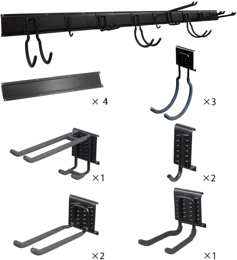 Tool Storage Rack, Garden Tool Organizer Wall Mount with 9 Hooks