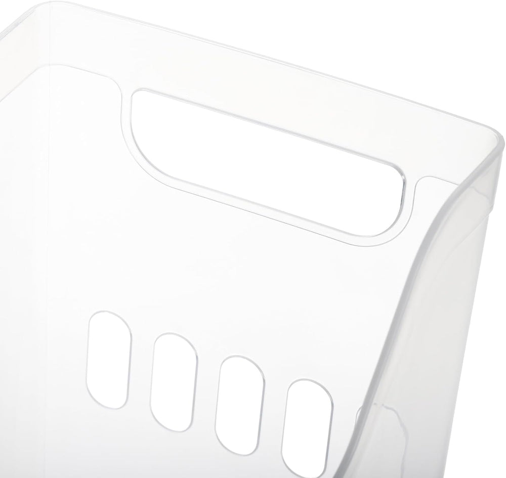 Peohud 3 Pack Freezer Organizer Bins with Wheels, Clear Plastic Pantry Storag...
