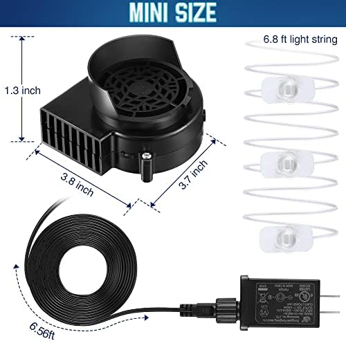 Hiboom 2 Pack Replacement Fan Blower, 12V 1.2A Mini Air Blower with 3 LED Lig...