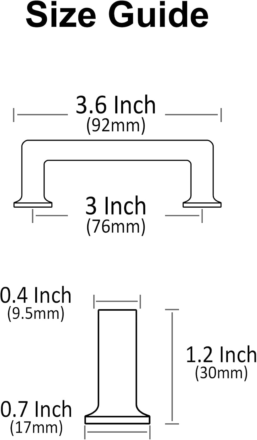 Alzassbg 3" Polished Chrome Cabinet Pulls and Handles 10 Pack, AL3046CP