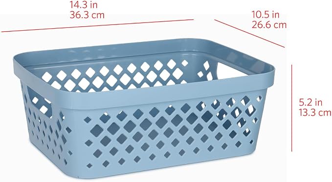 Glad Plastic Storage Basket Set, Value Pack of 6 | Open Storage Bins