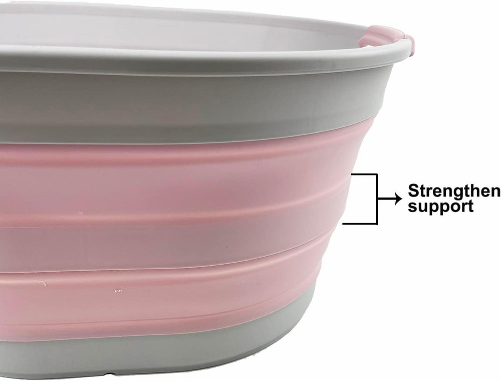 SAMMART 23L (6 Gallons) Collapsible Plastic Laundry Basket - Oval Tub - Folda...
