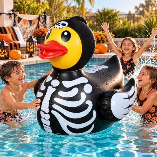 1Pcs 4.6 Feet Halloween Giant Inflatable Duck Outdoor Decorations,Huge Blow U...