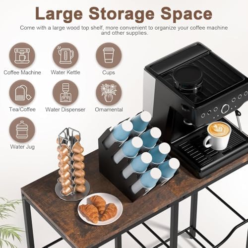Klvied 2-Tier Water Jug Rack, 5 Gal, Wood Top