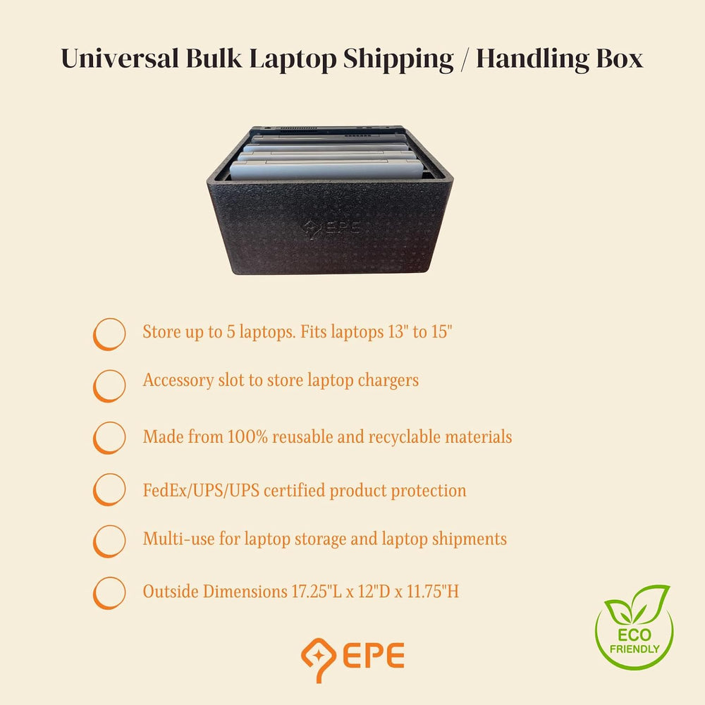 EPE USA Bulk Laptop Shipping & Handling Box for 5 Laptops | 100% Eco-Frie...