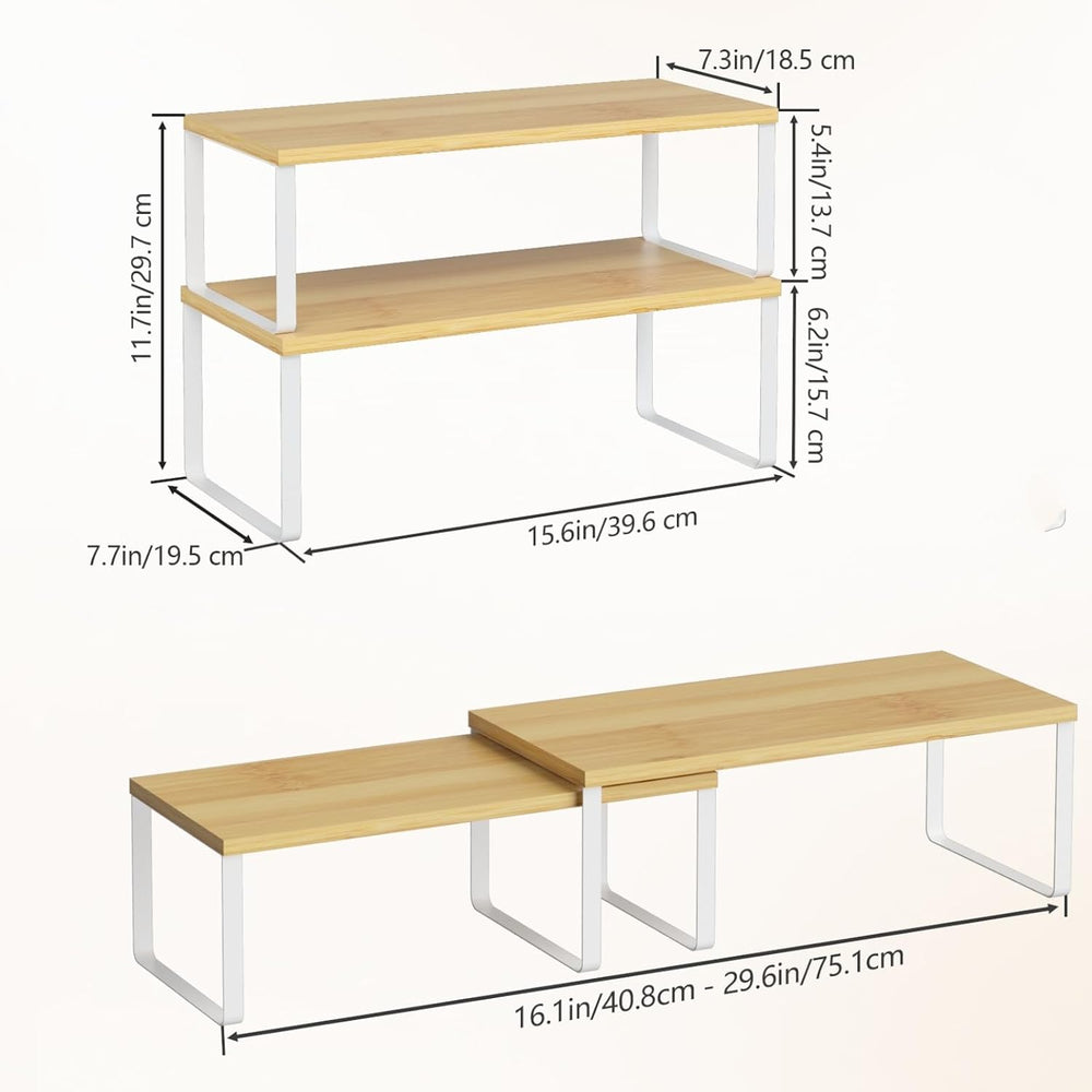 NEX Kitchen Cabinet and Counter Shelf Organizer, Stackable & Expandable, ...