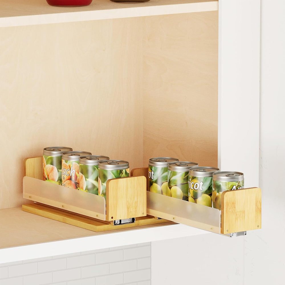 SpaceAid Bamboo Pull Out Spice Rack Organizer for Cabinet, Heavy Duty Slide O...