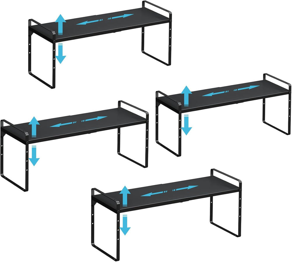 15.5 to 25.5 Inch Kitchen Cabinet Shelf Organizers, Adjustable Kitchen Counte...