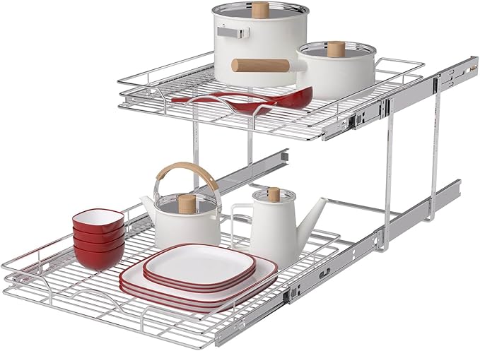 OCG 2 Tier Pull Out Cabinet Organizer, Pull Out Drawers