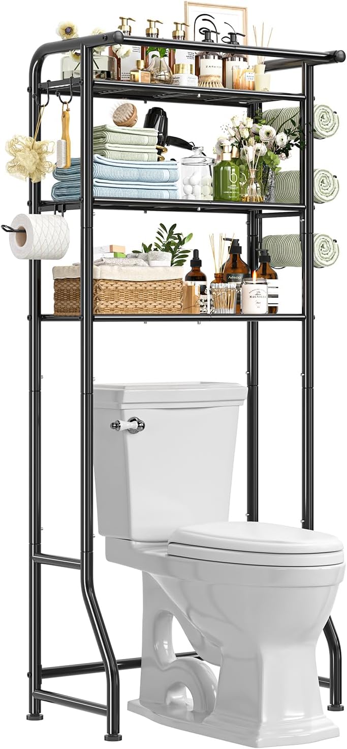 Simple Trending Over The Toilet Storage Cabinet, Metal Bathroom Shelf Organiz...