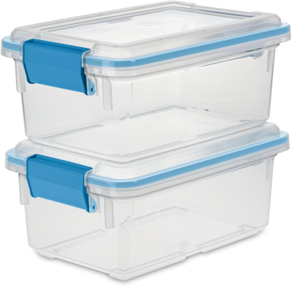 Sterilite Gasket Storage Box with Lids for Home & Office, 7.5 Quart, 6-Pack