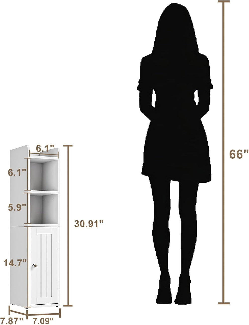 ChooChoo Small Bathroom Storage Cabinet with Adjustable Shelf