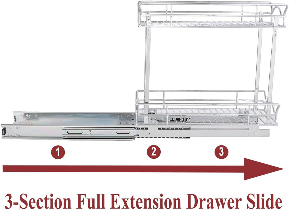 OCG Slide Out Cabinet Organizer for Narrow Cabinet (9" W X 17" D), ...