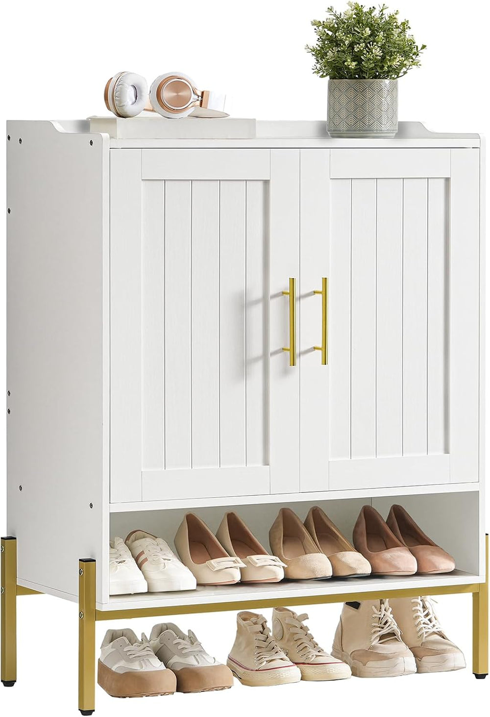 HOOBRO Shoe Cabinet, 5-Tier Shoe Storage Organizer with Doors, Wooden Shoe Ca...