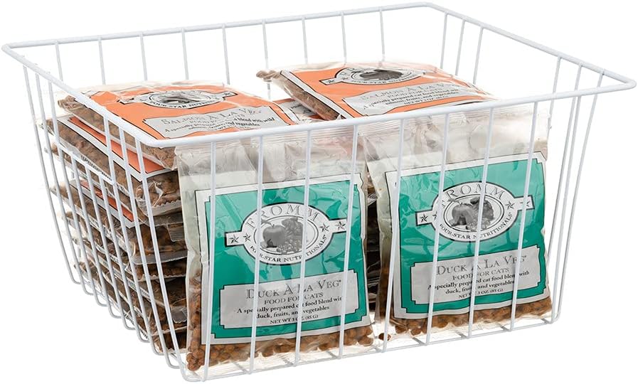 Freezer Organizer Baskets, Kitchen Metal Wire Storage Bins, Pantry Cupboard H...
